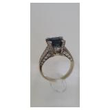 White gold sapphire ring