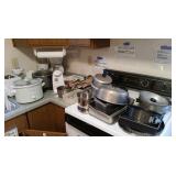 Kitchen utensils, pots and pans