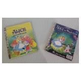2 PC Lot Vintage Alice in Wonderland "a Little Golden Book"