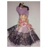 Vintage Nancy Ann Story Book Doll Hard Plastic Sleep Eyes 5.5" Doll Stand & Hat