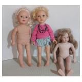 Vintage Lot of 3(THREE) Play Dolls