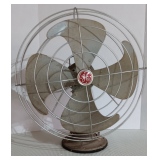 Vintage GE 12 Oscillating 3 Speed Electric Fan F11V163 20" Grey Cage USA