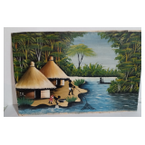 Vintage Artist Signed Oil on Canvas Painting