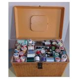Vintage Sewing Box Packed with Sewing Supplies