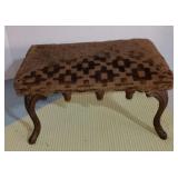 Antique Victorian Undertaker Parlor Kneeling Stool or Footstool with Metal Legs