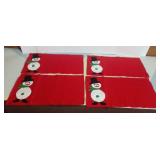 Set of 4(FOUR) Vintage Christmas Snowman Placemats w/Silverware Slot