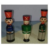 Lot of 3(THREE) Vintage Wooden Soldiers