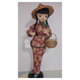 Vintage Cloth Asian Doll 14"