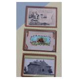 Lot of 3(THREE) Vintage Framed Postcards