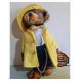 Brass Button Vintage MOOKIE THE 1930s TEDDY BEAR 11" Plush Stuffed Animal