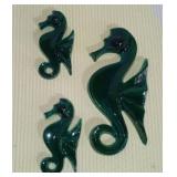 Vintage Set of 3(THREE) Lucite Seahorse Wall decor
