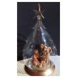 Vintage FONTANINI "HOLY FAMILY" BLOWN-GLASS CHRISTMAS ORNAMENT