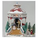 Vintage 2002 Avon Holiday Treasures Lit Fiber Optic Christmas Gazebo & Family Figures Set