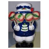 Vintage Sitting Snowman Mantel Sucker Lollypop Holders