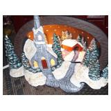 Vintage Ceramic Christmas Winter With Light (Electric)