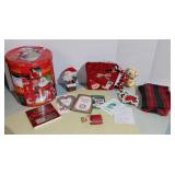 Vintage Christmas Popcorn Tin filled w/Holiday Decor