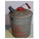 Vintage Galvanized Metal Gas Kerosene Fuel Oil Can