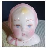 Vintage 1950s Ceramic Baby Head Vase