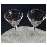 Vintage Set of 2(TWO) Libbey Rock Sharpe-Crystal Cocktail Liquor Glasses