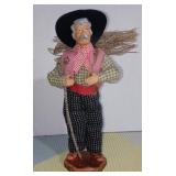 Vintage Santon France Gerard Devouassoux 10 1/2" Terracotta Figurine - Man Gathering Wood