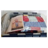 Huge Lot of Vintage fabric & a Needlecraft Kit