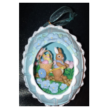 Vintage Hallmark Peek-a-Boo Ornament Wheely Wonderful Easter Egg Bunny Ornament 2003