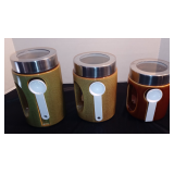 Vintage Ceramic Canister Set w Individual Scoops