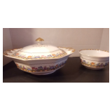 Vintage Princess China Belwood Bavaria Newport Pattern Serving Dish & Bowl