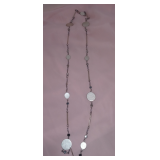 Silver Tone large Disc Necklace