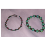 Lot of 2(TWO) Vintage Beaded Bracelets