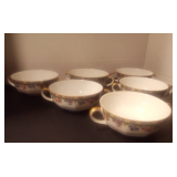 Vintage Princess China Belwood Bavaria Newport Pattern Set of 6 Serving Bowls with Handles