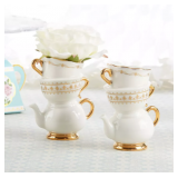  Kate Aspen Tea Time Whimsy Ceramic Bud Vase-NEW!