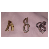 Lot of 3(THREE) Vintage Letter Brooches