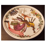Vintage 12 Days Of Christmas Reindeer Plate 8" 