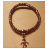 Vintage Corn Chain Rose Gold Stretch Charm Bracelet