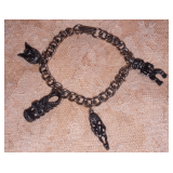 Vintage Charm bracelet with 4 Tribal Charms