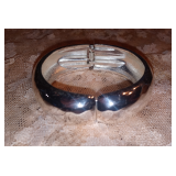 Vintage Silver Tone Hinged Cuff Bracelet