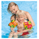 Pair of Intex Inflatable Kids Arm Bands, Dinosaur & Mermaid