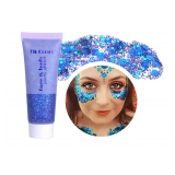 BEUKING Mermaid Sequins Face Body Glitter Gel, Holographic Chunky Glitter Gel for Body, Hair, Face