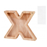 Wooden Personalized Piggy Bank for Boys Kids, Letter Coin Bank Box, Girls Birthday Idea