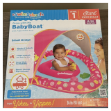 Swinschools Pool Float Swim School Perfect Fit Baby Boat Adjustable with Canopy 6-24mos