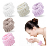 10 Pcs Face Washing Microfiber Wristbands, Adjustable Absorbent Towel Anti-Sweat Wristbands