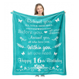 Birthday Gift Blanket Throw for 18 Year Old Girls/Boys 60" X 50" (BLUE)
