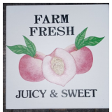 Novelty/Funny Desk, Shelf Sign "Farm Fresh Juicy & Sweet" 5" x 5" x 1"