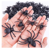 60 Pieces Realistic Plastic Spiders Black Fake Spider Toys and Spider Rings Spider Toys Halloween Pr