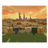 Maydear STAMPED CROSS STITCH KITS - CATS SITTING IN A ROW 15×12.2" (14CT)