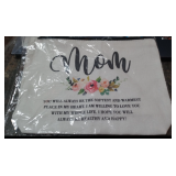 Mom Cosmetic Bag/Burlap Zippered Pouch
