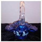 Vintage Fenton COBALT Blue Glass Basket