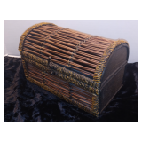 Vintage Wicker Treasure Chest Box