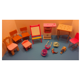 13PC Lot of Dollhouse Furniture and Accessories